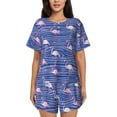 thumbnail image 1 of Sikiie Flamingo Womens Pajama Sets Short Sleeve Top With Pants Sleepwear 2 Piece Lounge Set4X-Large, 1 of 6