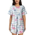 thumbnail image 1 of Sikiie Flamingo and Pineapple Womens Pajama Sets Short Sleeve Top With Pants Sleepwear 2 Piece Lounge SetLarge, 1 of 6