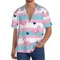 thumbnail image 1 of Sikiie Flamingo1 Men's Wrinkle Free Untucked Cuban Shirt Business Casual Button Down Shirts Short Sleeve Shirt3X-Large, 1 of 5
