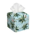 thumbnail image 1 of Sikiie Flamingos And Palms Leather Tissue Box Cover Square, tissue box holder, Tissue Box with Bottom Belt-5.2”x5.2”x5.2”, 1 of 7