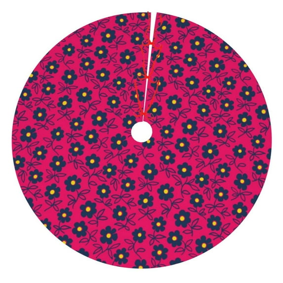 Sikiie Floral Colorful 30-48 inches {designName} Print Christmas Tree Skirt Snowman Xmas Tree Skirt with Edge Christmas Decorations for Holiday Party-30"