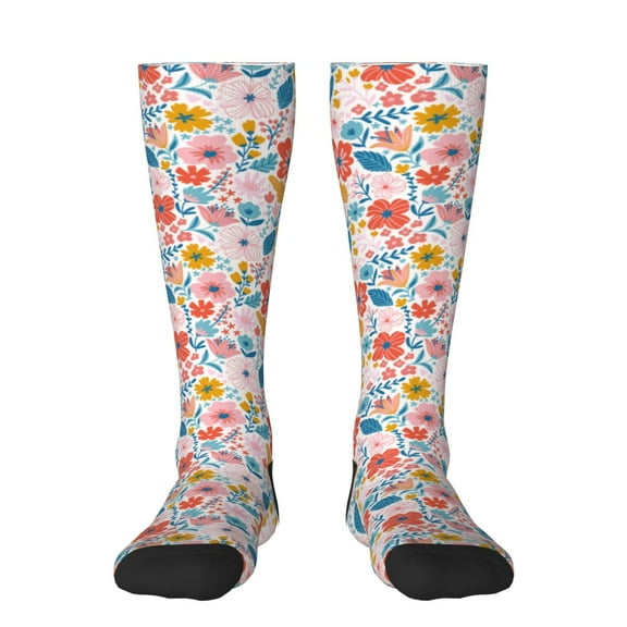 Sikiie Floral Ditsy Knee Socks, High Socks Long Stretchy Sock Women Knee High Stocking, Long Socks for Women