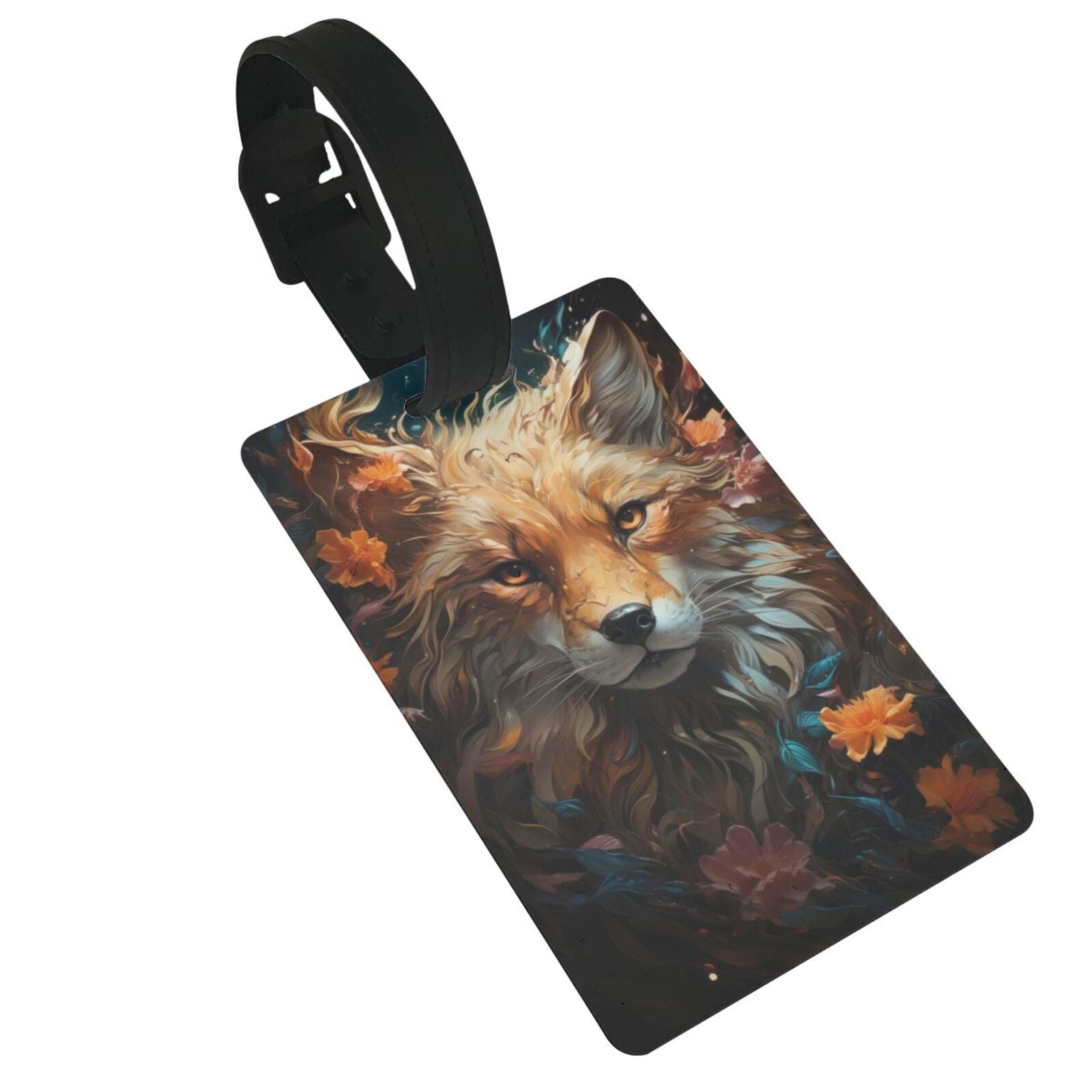 Sikiie Floral Fox Luggage Tags Privacy Cover ID Label Suitcase Tags ...