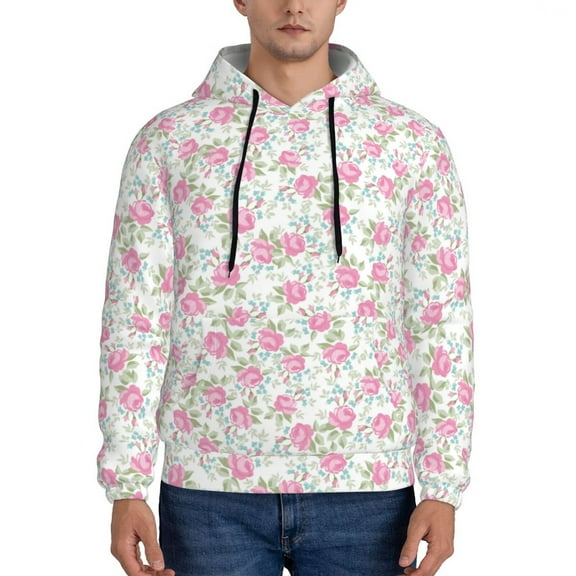 Sikiie Floral Men's Hoodie, Essentials Hoodie, Sweatshirt, Pullover Hooded Sweatshirt for Men-XX-Large