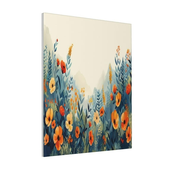 Sikiie Floral Mountain Landscape Print Canvas Decorative Hanging Painting, Anti-shrinkage Hanging Frame, Suitable for Home, Office Wall Decorations