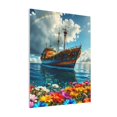 thumbnail image 1 of Sikiie Floral Ship On Ocean Print Canvas Decorative Hanging Painting, Anti-shrinkage Hanging Frame, Suitable for Home, Office Wall Decorations, 1 of 6