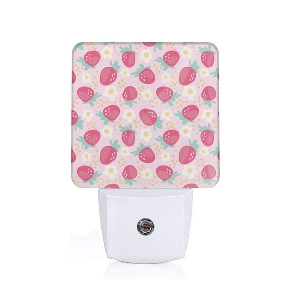 Sikiie Floral Strawberr Led Night Light, Warm White,Cool White Lights for Bathroom,Hallway,Bedroom, Kids Room-EU