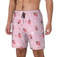 thumbnail image 1 of Sikiie Floral Strawberr Print Men's Double Layer Swimming Trunks, Adjustable Waistband and Pockets Sports Swimming Trunks, Beach Swimwear-Medium, 1 of 6
