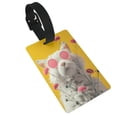 thumbnail image 1 of Sikiie Floral Sunglasses Cat Art Luggage Tags Privacy Cover ID Label Suitcase Tags Identifiers For School Bags,Suitcases, 1 of 7