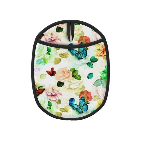 Sikiie Floral Vintage Silicone Pot Holders, Oven Mitts Heat Resistant Hot Pads, Non Slip Pot Holder for Kitchen Baking and Cooking 9.4 x 7.5 Inches
