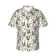 thumbnail image 1 of Sikiie Flowe Rooster Print Men's Hawaiian Shirt, Summer Beach Button Pocket Short Sleeve T-Shirt,Medium, 1 of 7