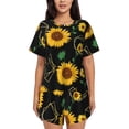 thumbnail image 1 of Sikiie Flower (2) Womens Pajama Sets Short Sleeve Top With Pants Sleepwear 2 Piece Lounge SetLarge, 1 of 6