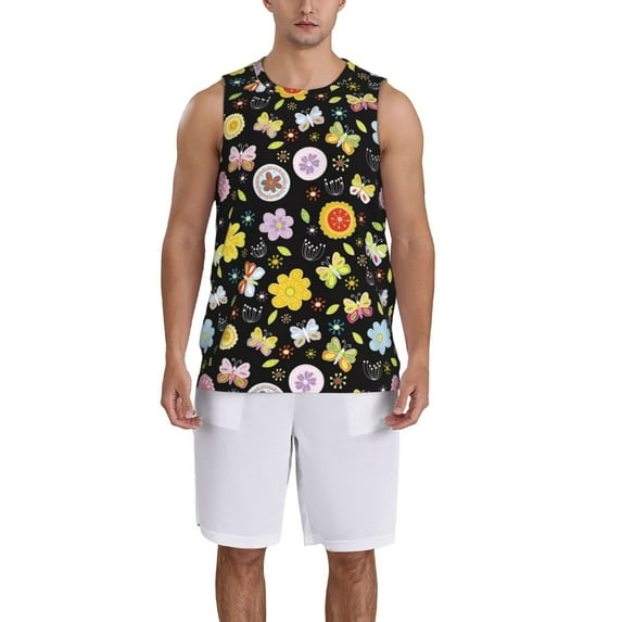 Sikiie Flower Butterfly Basketball Jersey Reversible Men's Mesh Athletic Sports Shirts Training Practice S-4XLX-Large