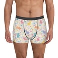 thumbnail image 1 of Sikiie Flower Color Rabbit Print Men's Boxer Briefs, Elastic Waistband Boxer Briefs Leggings-Medium, 1 of 5