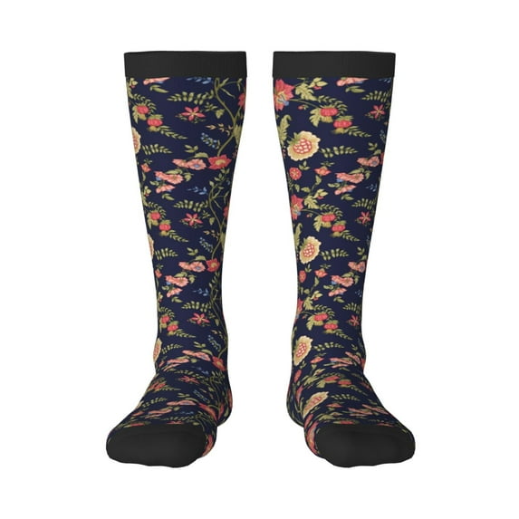 Sikiie Flower Knee Socks, High Socks Long Stretchy Sock Women Knee High Stocking, Long Socks for Women