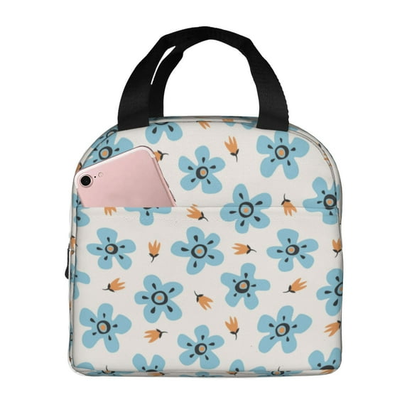 Sikiie Flower Leaves Lunch Bag for Women & Men Adult Insulated Lunch Box, Food Lunch Containers Lunch Tote Bags for Work, Travel, Outdoor