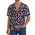 thumbnail image 1 of Sikiie Flower Men's Wrinkle Free Untucked Cuban Shirt Business Casual Button Down Shirts Short Sleeve Shirt, 1 of 5