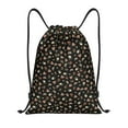 thumbnail image 1 of Sikiie Flower Pattern On Black Drawstring Backpack Drawstring Bags, Draw String Back Bag for Sports, Gym, Travel, Swimming, Beach-Medium, 1 of 6