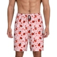 thumbnail image 1 of Sikiie Flowers And Ladybugs Mens Pajama Shorts, Lounge Pant, Men's shorts，Sleep Pj Shorts for Men-3X-Large, 1 of 6