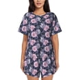 thumbnail image 1 of Sikiie Flowers Womens Pajama Sets Short Sleeve Top With Pants Sleepwear 2 Piece Lounge SetXX-Large, 1 of 6