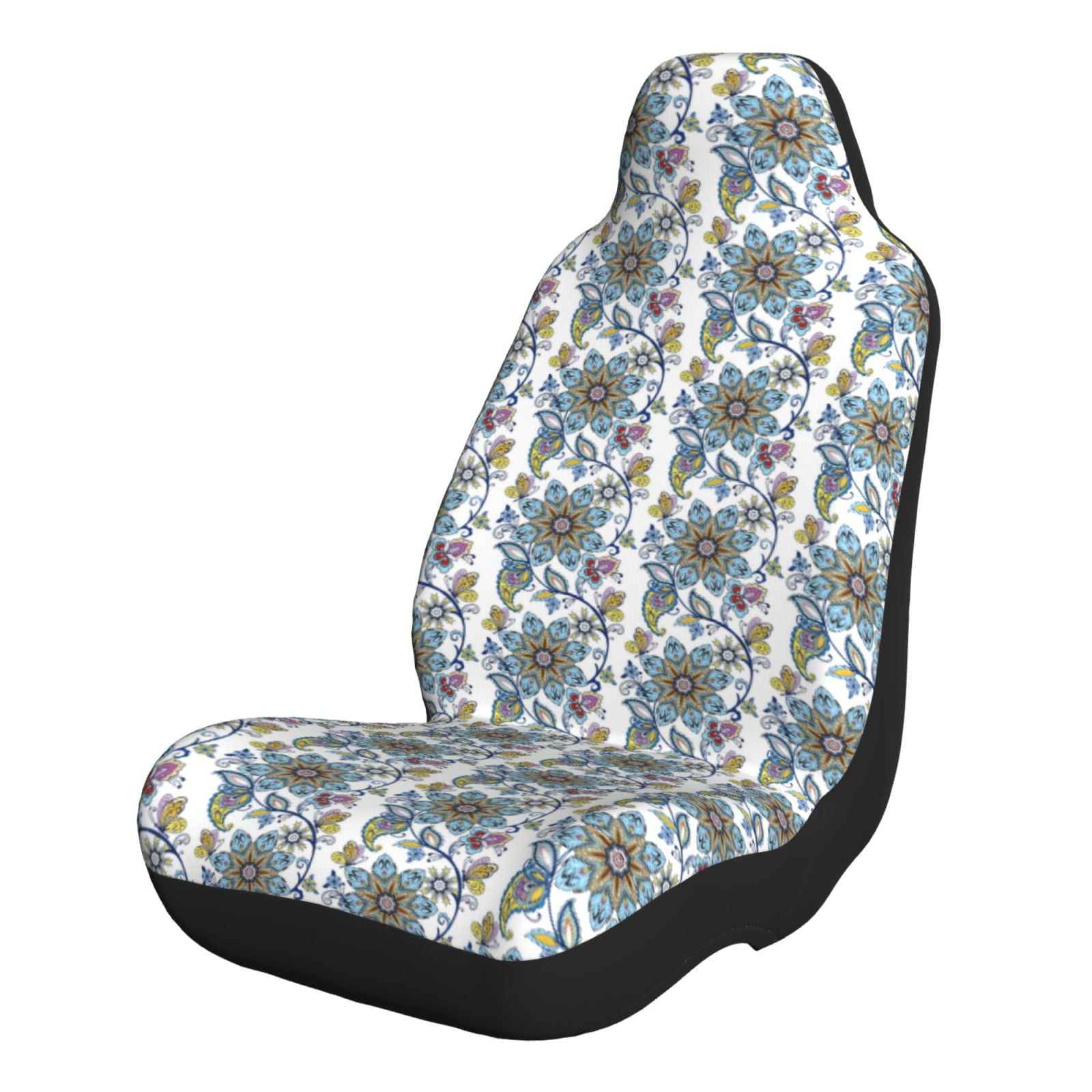Sikiie Flowers and Butterflies Car Seat Covers 2PCs Front Car Seat