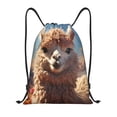 thumbnail image 1 of Sikiie Fluffy Alpaca Mountain Meadow Drawstring Backpack Drawstring Bags, Draw String Back Bag for Sports, Gym, Travel, Swimming, Beach-Medium, 1 of 6