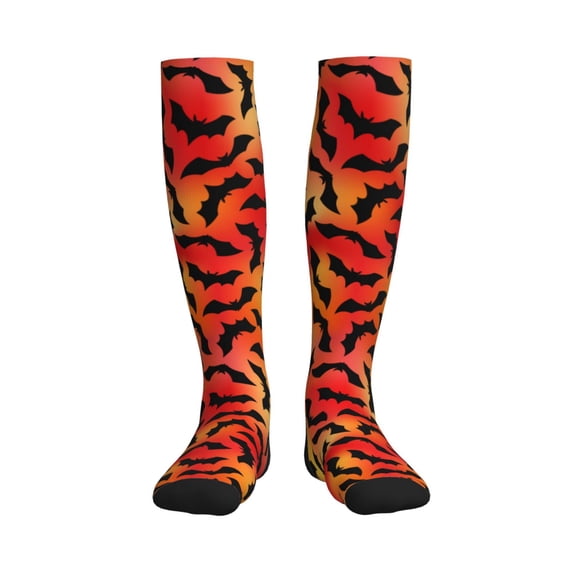 Sikiie Flying Black Bat 1 Pairs Compression Socks for Men and Women 15-20 mmHg Running Support Socks