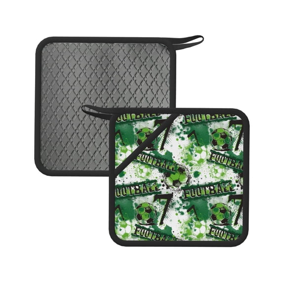 Sikiie Football 7 Pot Holders Kitchen Insulation Mats Heat Resistant Pot-Holder Oven Anti-Scald Pads for Cooking Baking, 7.1*7.1inch