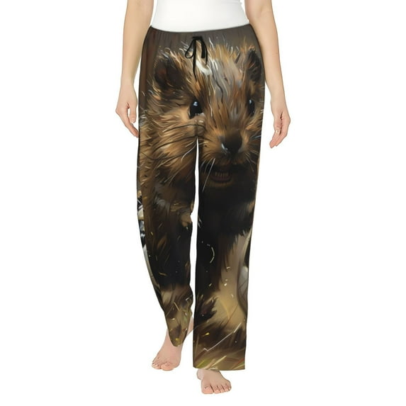 Sikiie Football Loving Hamster Women’s Lounge Pants, Lounge Pants Sleep Bottoms, Lounge for Women, Womens Pajama Pants -Medium