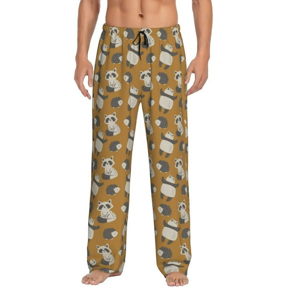 Sikiie Forest Animal Pajama Pants Men, PJ Bottoms, Sleep & Lounge Pants-XX-Large