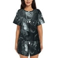 thumbnail image 1 of Sikiie Forest Black Ghost Warrior Womens Pajama Sets Short Sleeve Top With Pants Sleepwear 2 Piece Lounge Set-3X-Large, 1 of 6