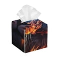 thumbnail image 1 of Sikiie Forest Cool Lion Leather Tissue Box Cover Square, tissue box holder, Tissue Box with Bottom Belt-5.2”x5.2”x5.2”, 1 of 7