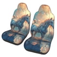 thumbnail image 1 of Sikiie Forest Lake White Horse Car Seat Protector 2 Pack Car Seat Cushion Mat, Car Seat Covers for SUV, Truck, Van, 1 of 7
