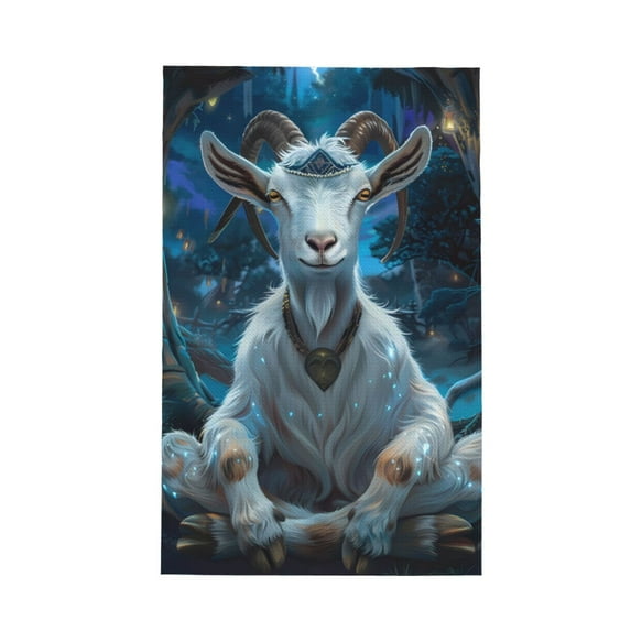 Sikiie Forest Meditating Goat Waffle Weave Kitchen Dish Cloth,Super Absorbent Kitchen Dish Towels 16*26 Inches for Dish Rags Washing Dishes, Drying Dishes