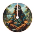 thumbnail image 1 of Sikiie Forest Meditating Gorilla Nativity Christmas Tree Skirt, Jesus Christian Winter Holiday Tree Mat Decoration(30-48IN)36", 1 of 6