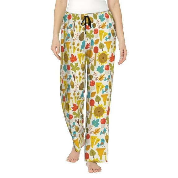 Sikiie Forest Mushrooms Women’s Lounge Pants, Lounge Pants Sleep Bottoms, Lounge for Women, Womens Pajama Pants -Medium