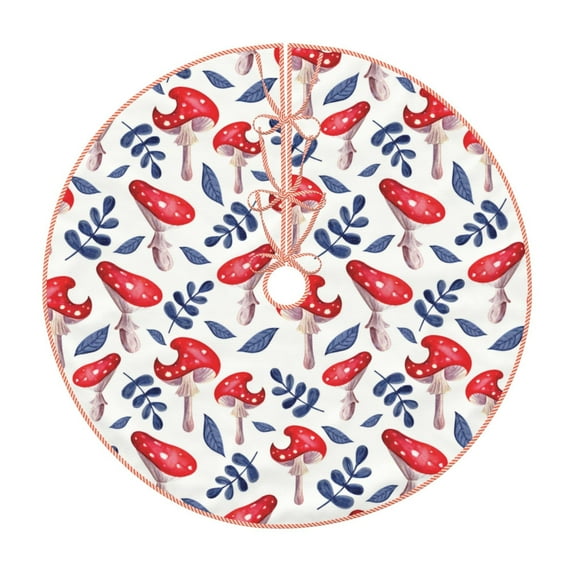 Sikiie Forest Mushrooms1 Christmas Tree Skirt, Christmas Tree Decorations, Christmas Decor, Tree Mat Decoration(30-48IN)-48"