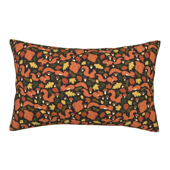 Sikiie Forest Squirrel Print Plush Pillow Cover, Wrinkle-proof and Stain-resistant Pillow Protector without Pillow Core, Home Decoration-20"x30"