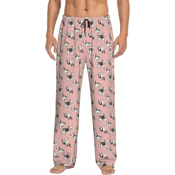 Sikiie French Bulldog 1 Mens Pajama Pants Sleep & Lounge Pants, PJ Bottoms With elastic waistb and Pockets X-Large