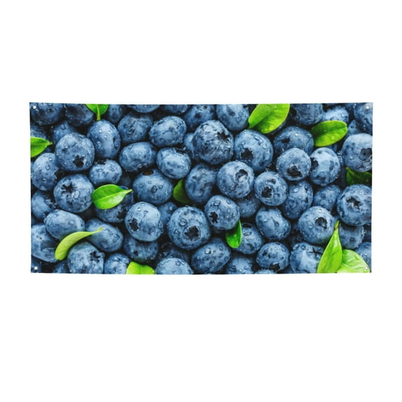 Sikiie Fresh Blueberries Custom Banners and Signs Customize Outdoor, Personalized Banner with Logo Text for Party Birthday, Customized Banner Decoration-Small