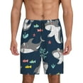 thumbnail image 1 of Sikiie Friendly Smiling Sharks Mens Pajama Shorts, Lightweight Lounge Pant with Pockets Soft Sleep Pj Shorts for MenMedium, 1 of 6