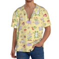thumbnail image 1 of Sikiie Frog Bee Men's Cuban Shirt, Hawaiian Shirts, Business Casual Button Down Shirts, Short Sleeve Shirt-Small, 1 of 5