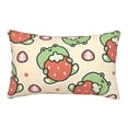 thumbnail image 1 of Sikiie Frog Hold Strawberry Print Plush Pillow Cover, Wrinkle-proof and Stain-resistant Pillow Protector without Pillow Core, Home Decoration-20"x30", 1 of 6