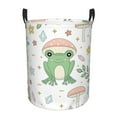 thumbnail image 1 of Sikiie Frog and Mushrooms Print Round Dirty Clothes Basket, Waterproof Standing Foldable Storage Basket, for Laundry Room, Bedroom, Bathroom Storage-Small, 1 of 6