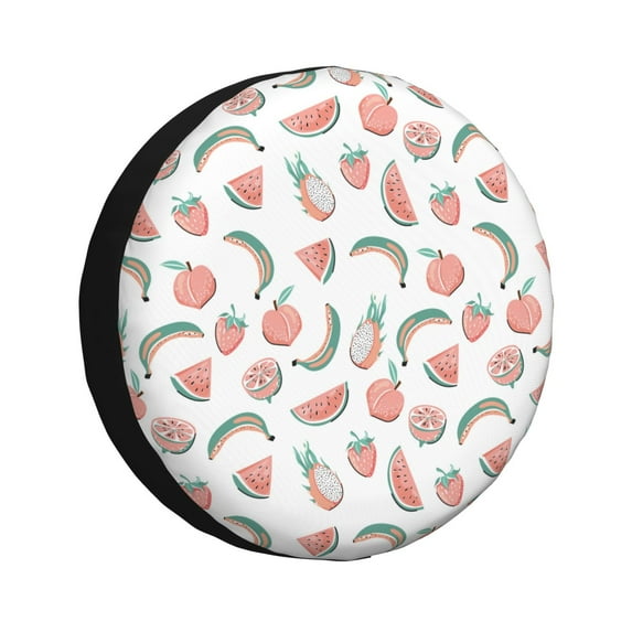 Sikiie Fruit PVC Leather Spare Tire Wheel Cover Spare Tire Cover, for Car Truck SUV Camper Trailer Universal Fit(14-17in)-15 inch