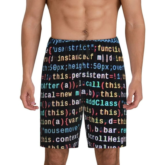 Sikiie Function Source Code1 Mens Pajama Shorts, Lightweight Lounge Pant with Pockets Soft Sleep Pj Shorts for MenXX-Large