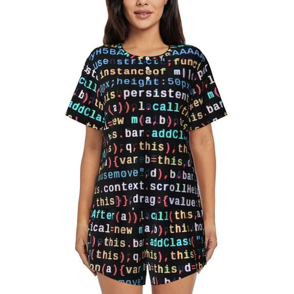 Sikiie Function Source Code1 Womens Pajama Sets Short Sleeve Top With Pants Sleepwear 2 Piece Lounge SetLarge