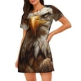thumbnail image 1 of Sikiie Funny Bald Eagle Print Women's Short-sleeved Nightdress, Round Neck Pullover Nightdress Pajamas Summer Home Wear, 1 of 6