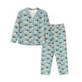 thumbnail image 1 of Sikiie Funny Cartoon Pugs Women's Long-Sleeve Shirt and Full-Length Bottom Pajama Set (s-xxl)-Small, 1 of 7