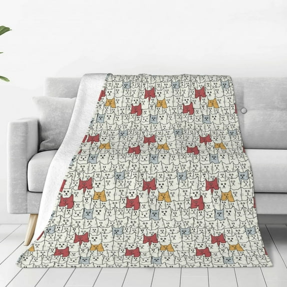Sikiie Funny Cat White Ultra-Soft Micro flannel Blanket Luxury All Seasons Warm Blanket for Bedding Sofa and Travel (4 sizes)-50"x40"